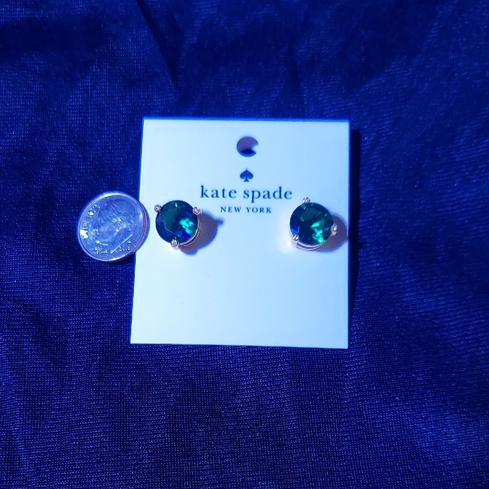 Kate Spade Emerald Green Stud Earrings - Picture 3 of 3